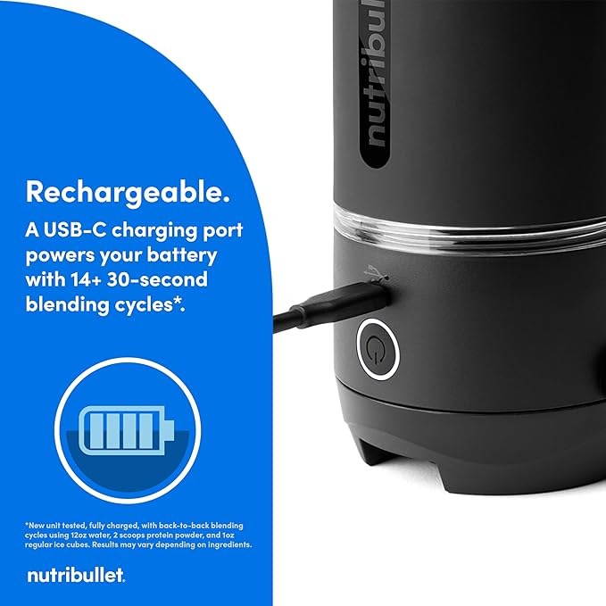 nutribullet Flip Portable Blender with Tritan Cup Cordless Black NBPB10350