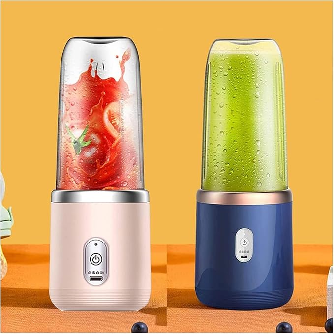 Blender Portable Mini Blender Small Family Smoothie Personal Blender for Milkshakes and Smoothies with 6 Blades and Sports Cup Lid/1332 (Colour: Dark Blue)