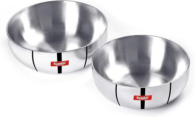 Sumeet 3mm Induction Bottom Aluminium Tasra Set of 2Pcs (1.8Ltr 2.3Ltr)