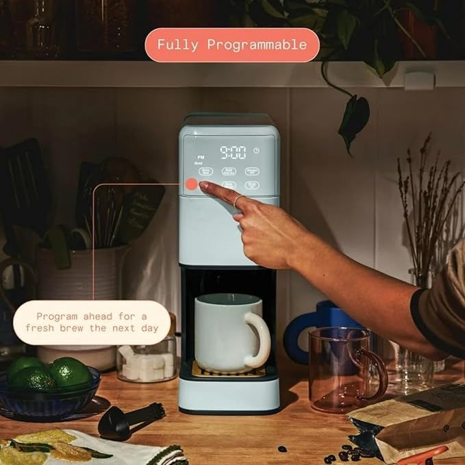 Programmable Single Serve Coffee Maker with Integrated Burr Grinder Touch Controls Fresh Custom Brew Compact Design Easy to Use