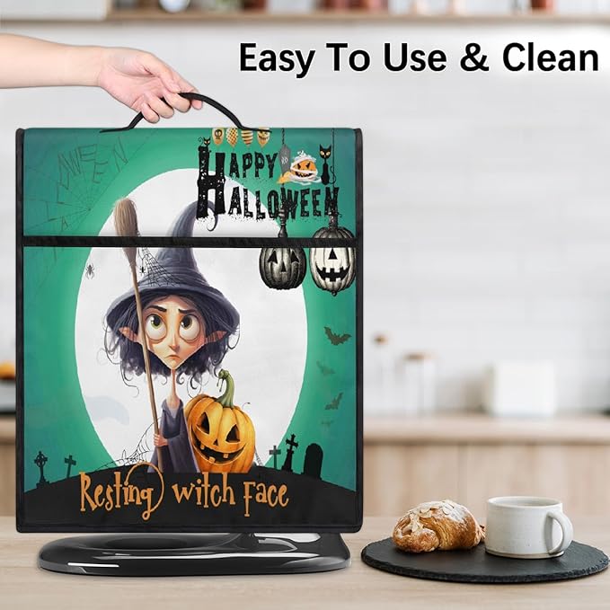 cfpolar Kitchen Aid Mixer Cover Compatible with 6-8 Quarts Halloween Pumpkin Spider Web Stand Mixer Cover Kitchen Aid Mixers Accessories Appliance Organizer Bag Dust Covers with Zipper Pocket