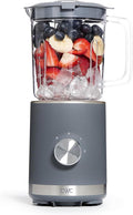 COOK WITH COLOR 300 Watt Blender: Powerful 2-Speed Control with Pulse 4-Tip Stainless Steel Blades 25oz (750ml) Jar and Skid-Resistant Feet Grey