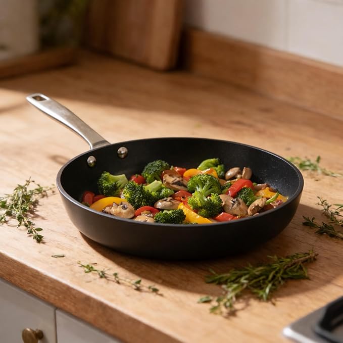 Alva Maestro 12-Piece Ceramic Nonstick Cookware Set – Made Without PTFE PFOA PFAS Non-Toxic Pots &amp Pans with Lids – Induction &amp Oven Safe to 400°F – Even Heat Easy Clean Durable Aluminum
