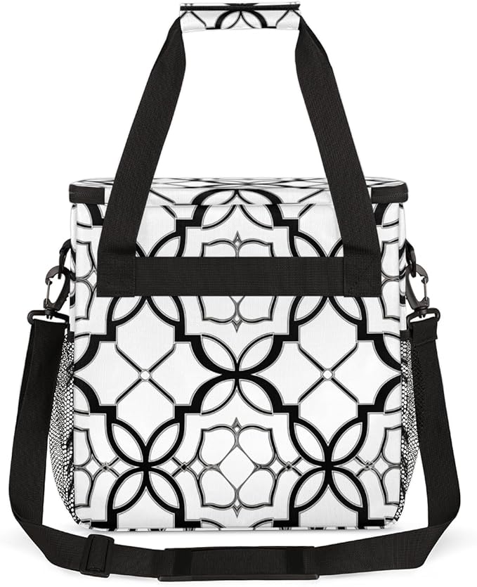 Ethnic Aztec Coffee Maker Carrying Bag Grey Mandala Travel Storage Bag Compatible with K-Mini or K-Mini Plus Single Serve Coffee Brewer Carrying Case with Multiple Pockets &amp Shoulder Strap