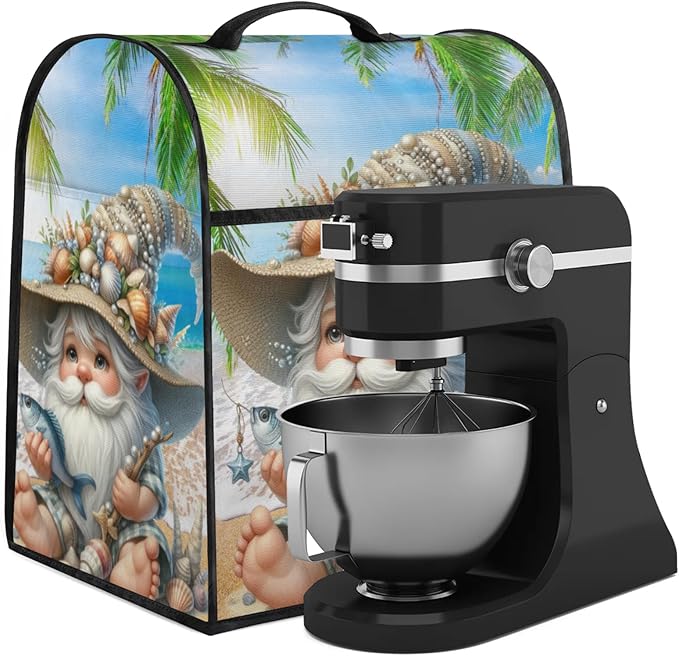cfpolar Kitchen Aid Mixer Cover Compatible with 6-8 Quarts Gnome Palm Trees Stand Mixer Cover Kitchen Aid Mixers Accessories Appliance Organizer Bag Dust Covers with Zipper Pocket