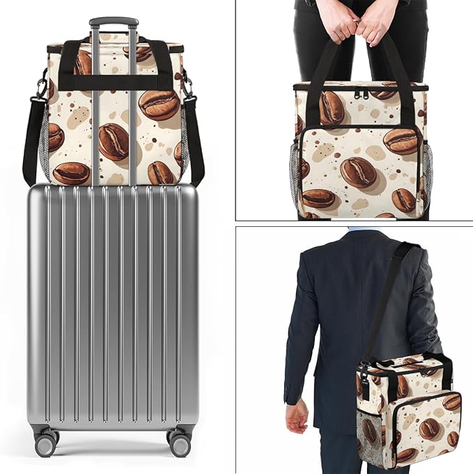 Coffee Maker Carrying Bag With Shoulder Strap Single Coffee Machine Bag Travel Storage Bag for Men Women Beans