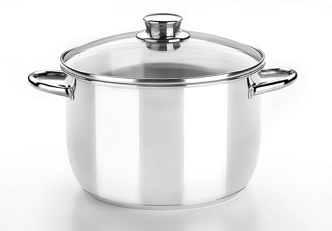 Monix Optima 2 4-Piece Stainless Steel 18/10 Battery Suitable for All Cooking and Induction: 20 cm Saucepan 20 cm and 24 cm Glass and Saucepan 16 cm without Lid