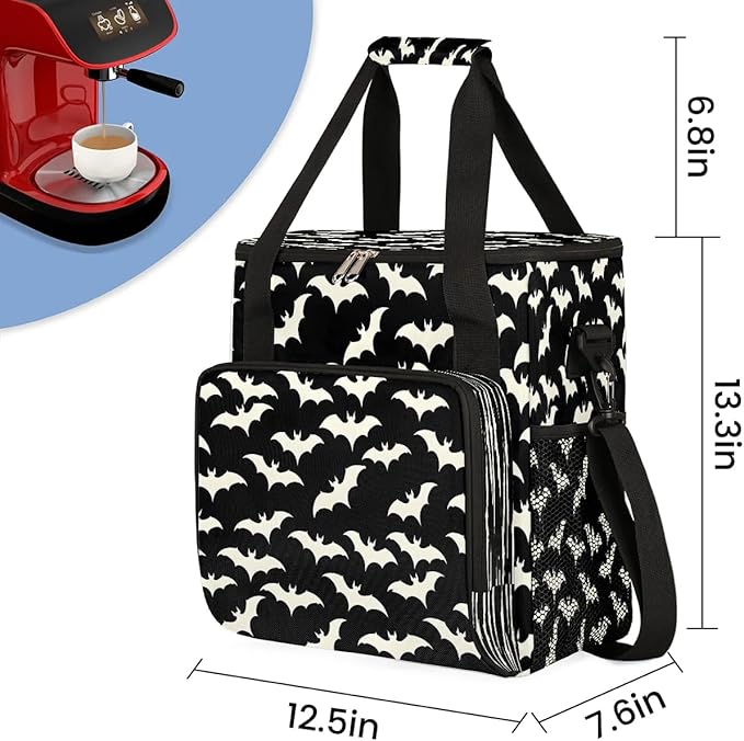 Animal Bat Coffee Maker Carrying Bag for Keurig K-Mini or K-Mini Plus Storage Portable Coffee Maker Travel Bag