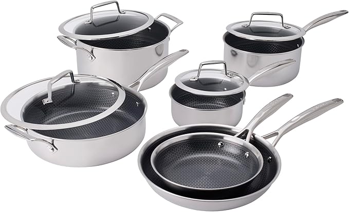 Henckels Paradigm Ceramic 10-pc Stainless Steel Dual Performance Cookware Set