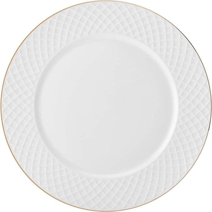Mikasa Trellis Gold Rim Bone China Lightweight Chip Resistant 12 Piece Dinnerware Set Service for 4