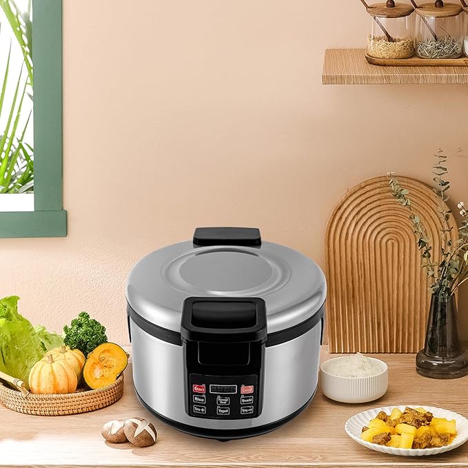 Commercial Rice CookerLarge 19L/20QT Capacity360° Uniform Heating &amp 12-Hour Thermal Preservation Fast Cooking Electric Rice Cooker for Restaurant