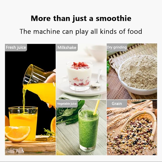 Commercial Milk Tea Shop Ice Crusher Food Processor 1500W Multifunctional Blender 2000ml Large Capacity PC Container Grinder Juicer