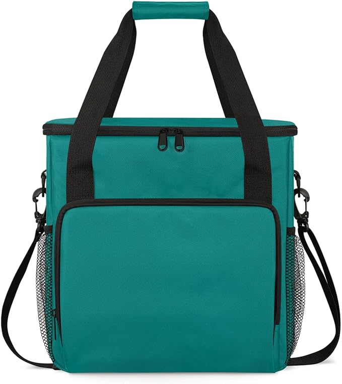 Teal Coffee Maker Carrying Bag Waterproof Insulated Leakproof Cooler Bag Portable Storage Tote Bag Organizer With Shoulder Strap