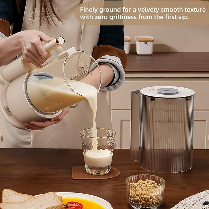 8-in-1 Automatic Soy Milk Maker 50.72oz Nut milk maker blender for Almond/Oat/Soy Milk Juice Milkshake Rice Paste glass blender with LED Display Auto Clean 24H Delay Start &amp 12H Keep Warm