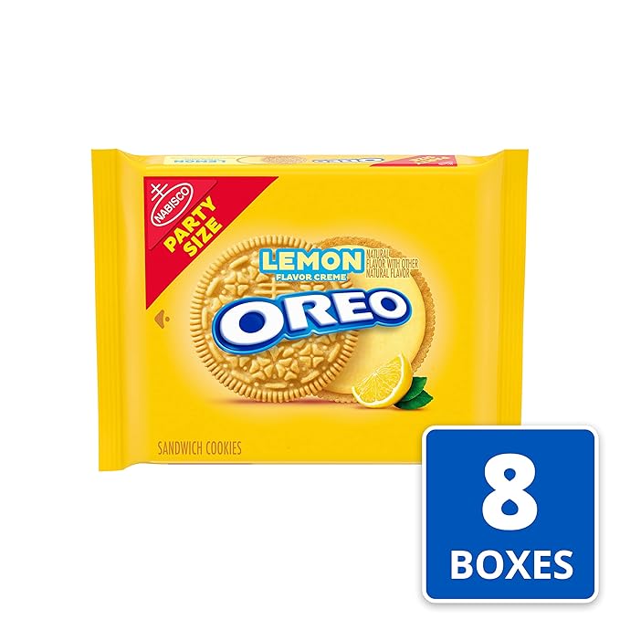 OREO Lemon Creme Sandwich Cookies Party Size 8-26.7 oz Packs