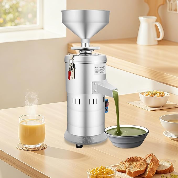 Peanut Butter Maker Machine 110V 1100W Electric Grain Grinder 33 lbs/h Sesame Sauce Grinder for Groundnut Almond Cashew Nut Butter Machine with US Plug for Home Commercial Use