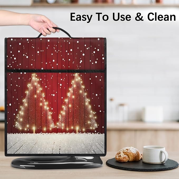 cfpolar Kitchen Aid Mixer Cover Compatible with 6-8 Quarts Christmas Tree Snowflakes Stand Mixer Cover Kitchen Aid Mixers Accessories Appliance Organizer Bag Dust Covers with Zipper Pocket