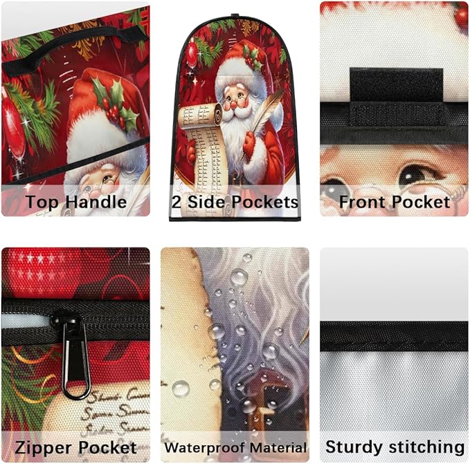 cfpolar Kitchen Aid Mixer Cover Compatible with 6-8 Quarts Santa Claus Christmas Ball Stand Mixer Cover Kitchen Aid Mixers Accessories Appliance Organizer Bag Dust Covers with Zipper Pocket