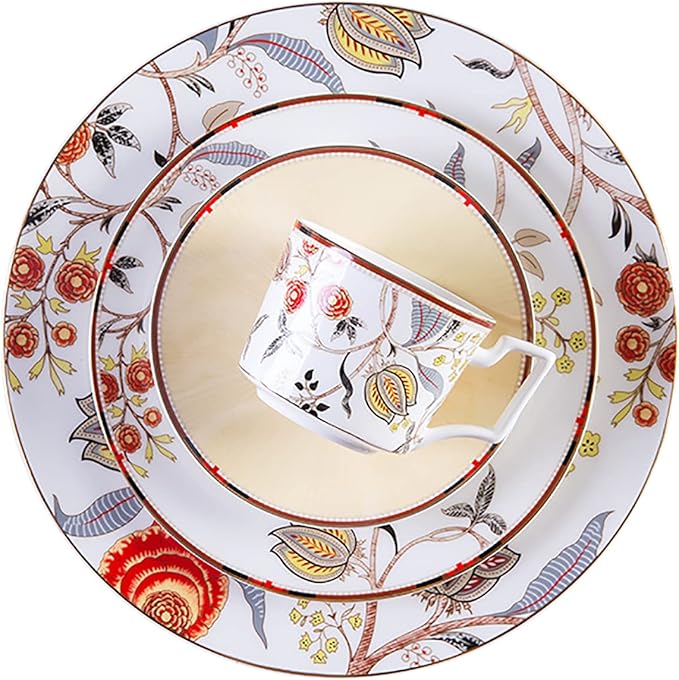 Plate and bowl sets plates dinnerware sets 32-piece dinner plates dishes set for 8 kitchen plates and bowls set for home kitchen bone china dinnerware set dinnerware set