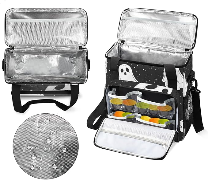 Oil Painting Spooky Ghosts Coffee Maker Carrying Bag Travel Storage Bag Compatible with K-Mini or K-Mini Plus Single Serve Coffee Brewer Carrying Case with Multiple Pockets &amp Shoulder Strap