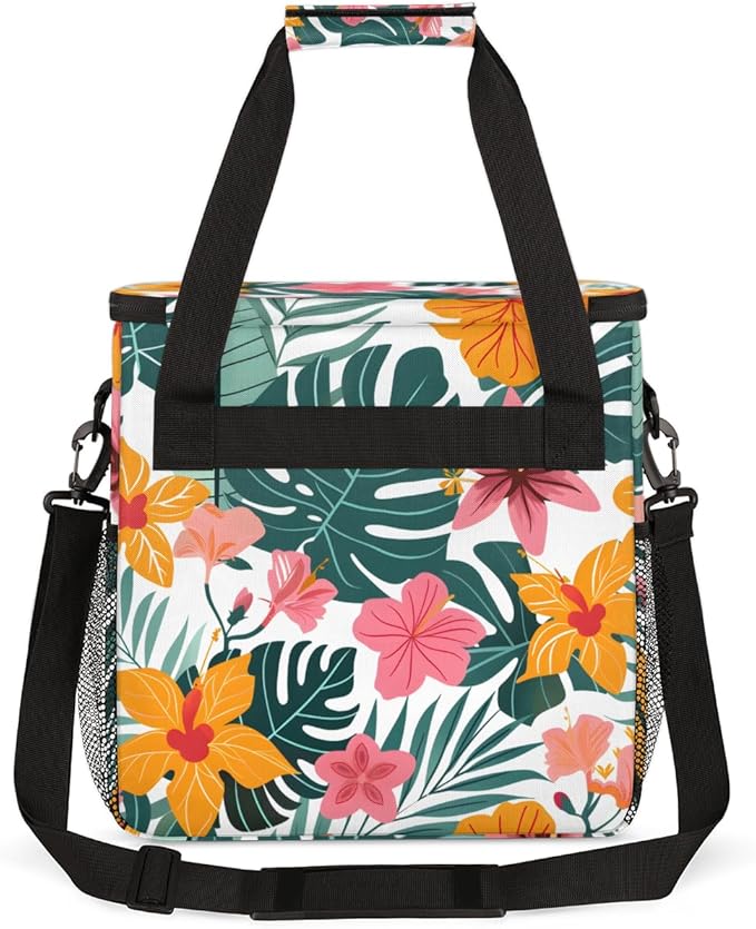 Captivating Flower Coffee Maker Carrying Bag Portable Travel Storage Tote Bag Compatible with K-Mini or K-Mini Plus Single Serve Coffee Brewer Carrying Case with Multiple Pockets &amp Shoulder Stra