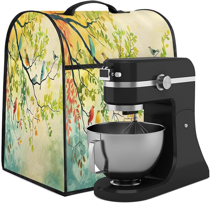 cfpolar Kitchen Aid Mixer Cover Compatible with 6-8 Quarts Animal Bird Leaves Stand Mixer Cover Kitchen Aid Mixers Accessories Appliance Organizer Bag Dust Covers with Zipper Pocket