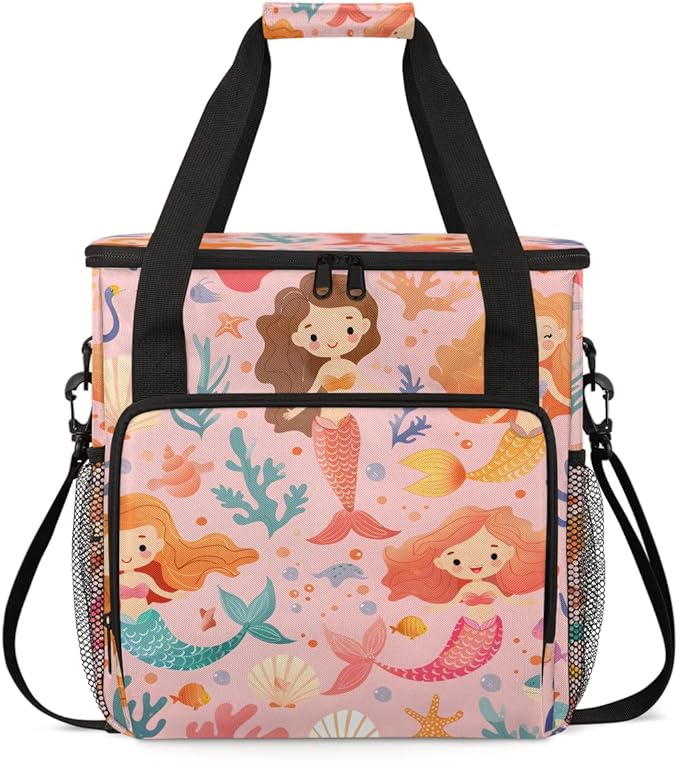 Ocean - Fish Coffee Maker Carrying Bag Portable Travel Storage Tote Bag Compatible with K-Mini or K-Mini Plus Single Serve Coffee Brewer Carrying Case with Multiple Pockets &amp Shoulder Strap