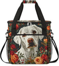 Rose Spring Summer Dog Coffee Maker Travel Bag for K-Mini or K-Mini Plus Single Serve Coffee Brewer Portable Storage Tote Case for Tarvel