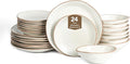 Stone Lain Nami 24-Piece Dinnerware - Stoneware Plates and Bowls Set Microwave and Dishwasher Safe Dish for 8 White