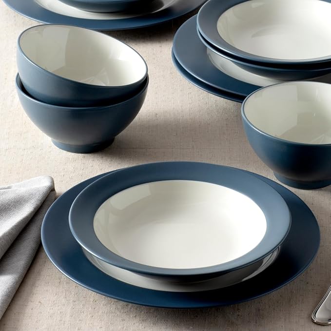 Noritake Colorwave Blue 12-Piece Rim Dinnerware Set Service for 4