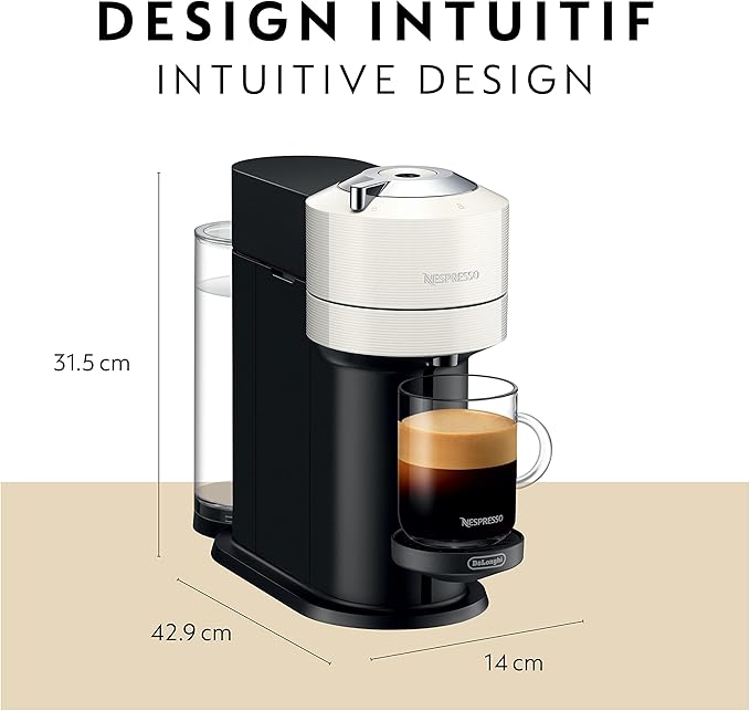 Nespresso Vertuo Next Coffee and Espresso Machine by De'Longhi White (ENV120WCA)
