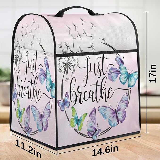 cfpolar Kitchen Aid Mixer Cover Compatible with 6-8 Quarts Flower Floral Butterfly Stand Mixer Cover Kitchen Aid Mixers Accessories Appliance Organizer Bag Dust Covers with Zipper Pocket