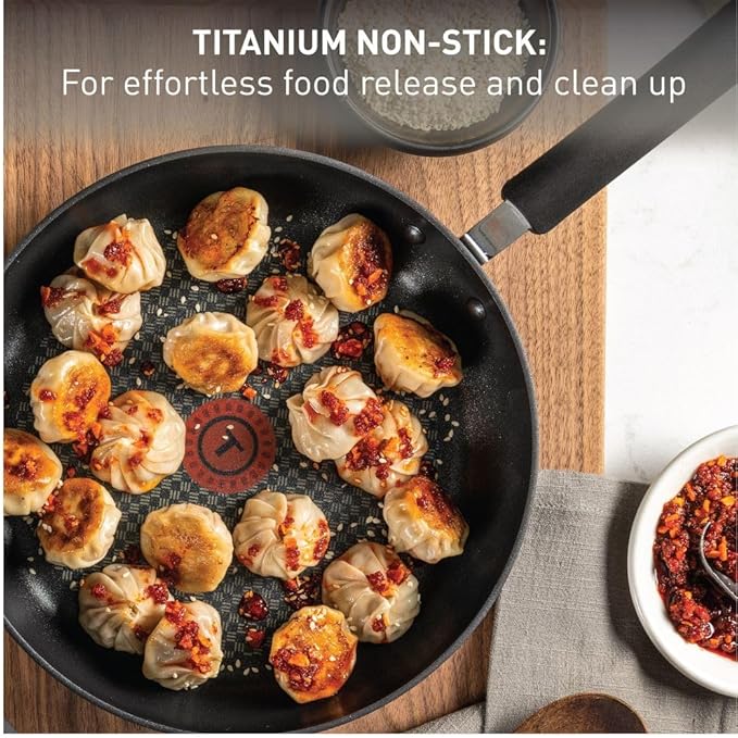 T-fal Ultimate Hard Anodized Non Stick Jumbo Cooker With Lid &amp Helper Handle 5 Quart Oven Broiler Safe 400F Lid Safe 350F Cookware Deep Frying Pan Skillet Pots and Pans Dishwasher Safe Gre
