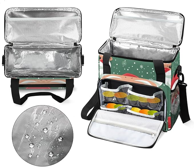 Abstract Santa Claus Coffee Maker Carrying Bag Christmas Santa Claus Travel Storage Bag Compatible with K-Mini or K-Mini Plus Single Serve Coffee Brewer Carrying Case with Pockets &amp Shoulder Str