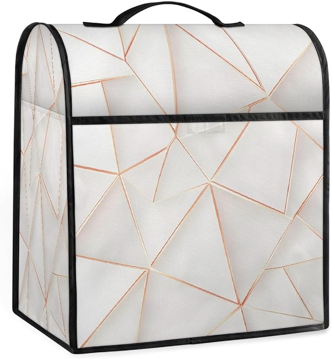 cfpolar Kitchen Aid Mixer Cover Compatible with 6-8 Quarts White Marble Stand Mixer Cover Kitchen Aid Mixers Accessories Appliance Organizer Bag Dust Covers with Zipper Pocket