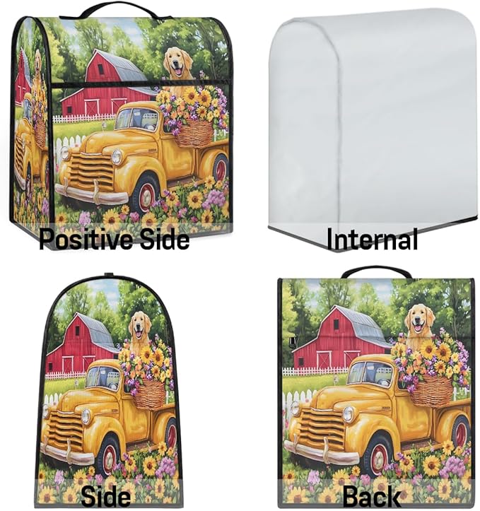 cfpolar Kitchen Aid Mixer Cover Compatible with 6-8 Quarts Animal Dog Flower Farm Stand Mixer Cover Kitchen Aid Mixers Accessories Appliance Organizer Bag Dust Covers with Zipper Pocket