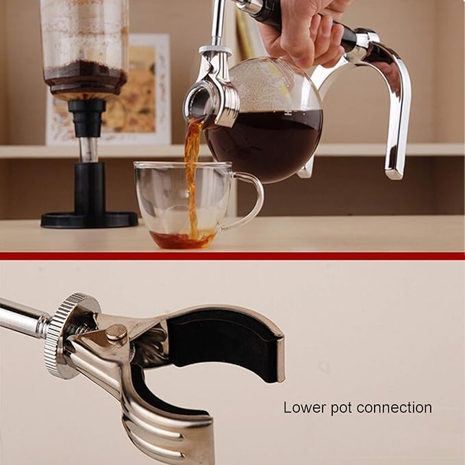 Siphon Glass PotPot Syphon Coffee MakerVacuum Coffee Maker GlassCoffee Machine Filter 2 CupsHigh Temperature Resistant GlassTea Siphon Pot
