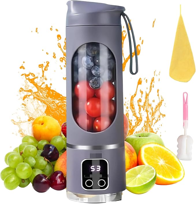 Digital Display Juicer Portable Multimode Blender with Smart LED Display Fresh Juice Blenders for Diet-Friendly Leak Proof Design for Smoothies Liquid Diet (Purple)