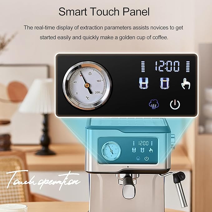 Professional Coffee Machine Multifunctional Machine with Milk Foam Steam Wand Small Stainless Steel Coffee Machine Regular Home Coffee Machine Semi-Automatic Espresso Machine