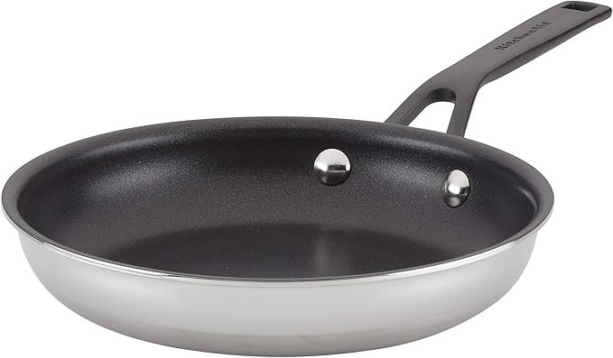 KitchenAid 5-Ply Clad Polished Stainless Steel Nonstick Fry Pan/Skillet 8.25 Inch