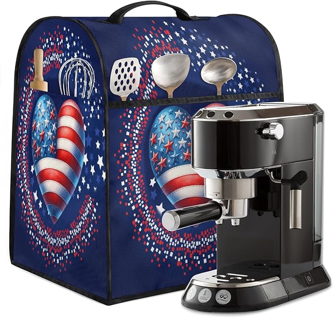 cfpolar Kitchen Aid Mixer Cover Compatible with 6-8 Quarts American Flag Love Heart Stand Mixer Cover Kitchen Aid Mixers Accessories Appliance Organizer Bag Dust Covers with Zipper Pocket