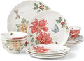 Lenox 884473 Butterfly Meadow Holiday 12-Piece Dinnerware Set Christmas Hosting