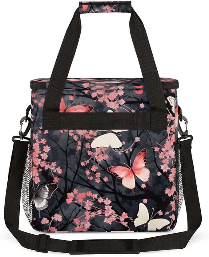 Abstract Butterfly Coffee Maker Carrying Bag Artistic Butterfly Travel Storage Bag Compatible with K-Mini or K-Mini Plus Single Serve Coffee Brewer Carrying Case with Pockets &amp Shoulder Strap