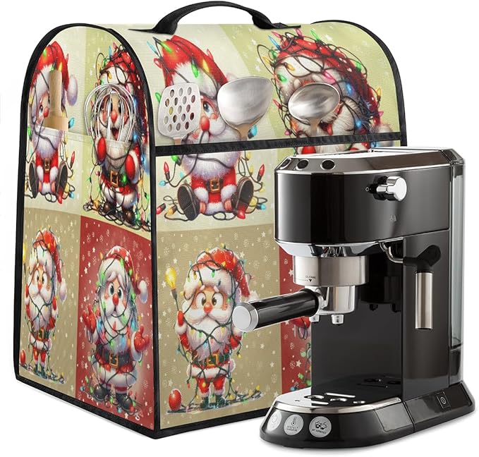 Kitchen Aid Mixer Cover Christmas Funny Santa Claus Stand Mixer Cover Compatible with 6-8 Quarts Stand Mixers Dust Covers with Zipper Pocket Foldable Washable Kitchen Aid Organizer Bag