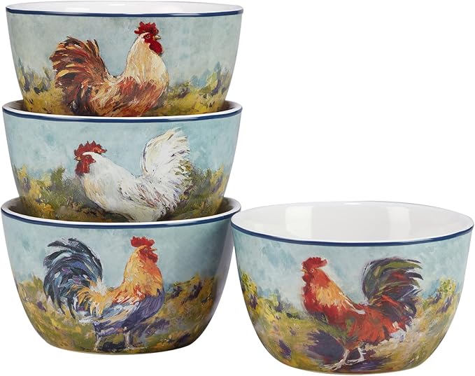 Certified International Rooster Meadow 16 Piece Dinnerware Set Service for 4