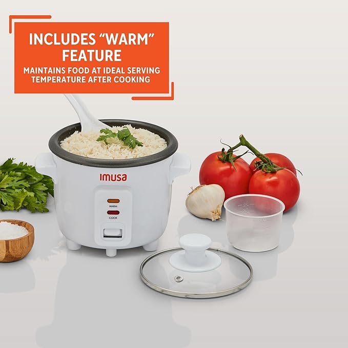 IMUSA 1.5cup Electric Ceramic Rice Cooker White