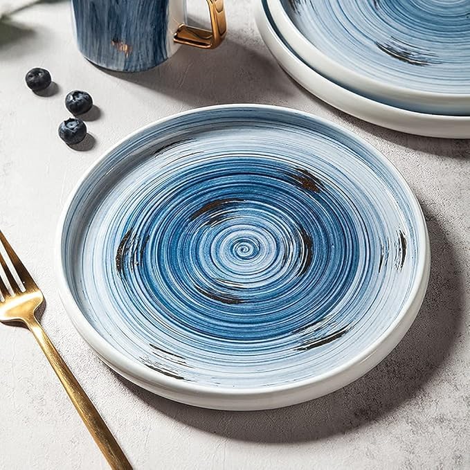 Porcelain Dinnerware Sets Plates and Bowls Sets 43pcs Ceramics Dinnerware Sets Creative Blue Sky Series Dinner Plates Complete Porcelain C