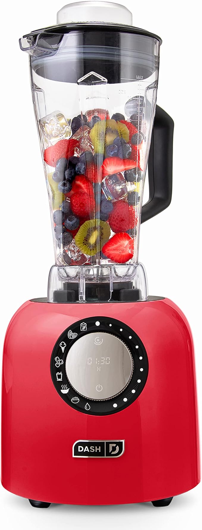 Dash Chef Series Deluxe Digital 64 oz Countertop Blender with Stainless Steel Blades Tritan Blending Jug Tablet Stand &amp USB Charging Port for Smoothies Nut Butters Purees Soup and More - Re