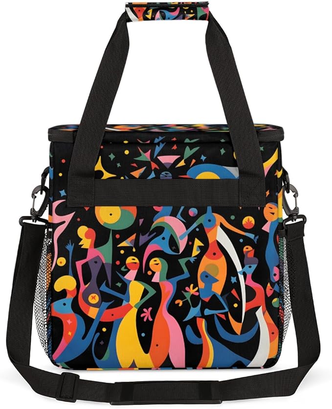 Abstract Pattern Coffee Maker Carrying Bag Portable Travel Storage Tote Bag Compatible with K-Mini or K-Mini Plus Single Serve Coffee Brewer Carrying Case with Multiple Pockets &amp Shoulder Strap