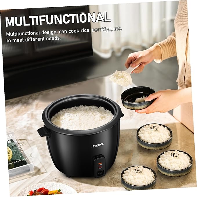 Compact Electric Rice Cooker for Dormitory Use with Clear Lid Multi-functional Pot for Stews Soups Oatmeal and Grain Cooking Automatic Keep Warm Feature US Plug